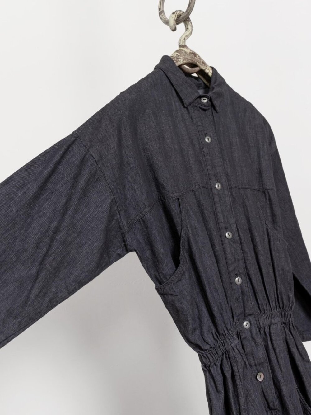 DENIM PANTSUIT JUMPSUIT Vintage Jean Romper / Medium Large - Picture 9 of 11